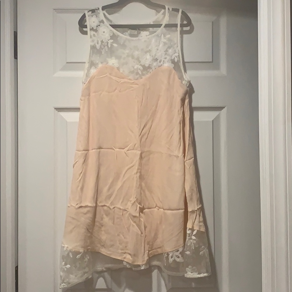 Paper crane lacy blush dress